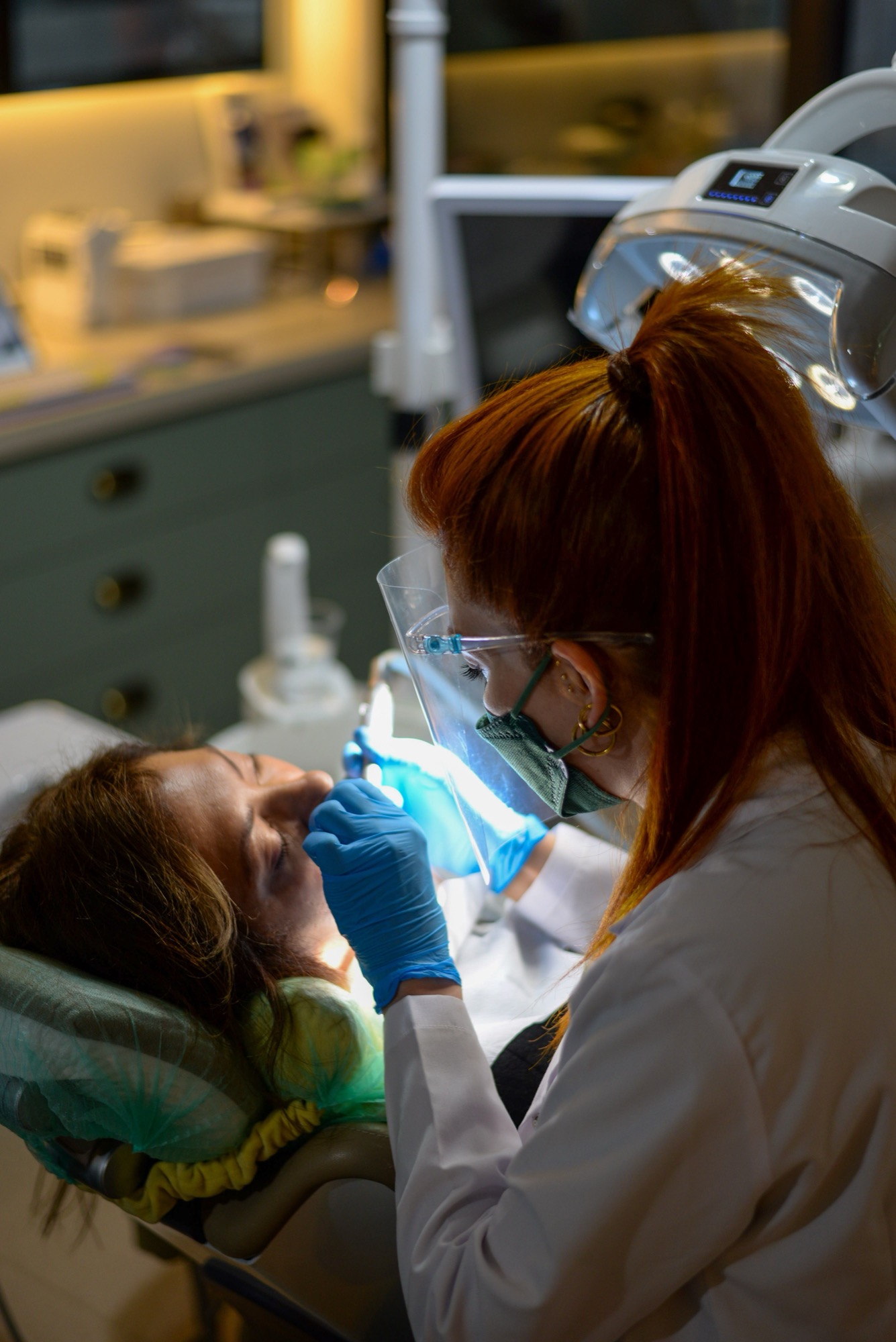 A patient during a dental visit
